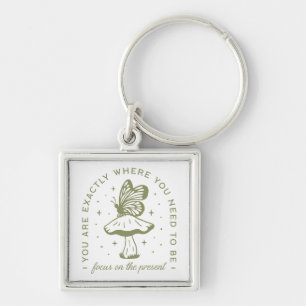 Cottagecore butterfly mushroom aesthetic quotes keychain