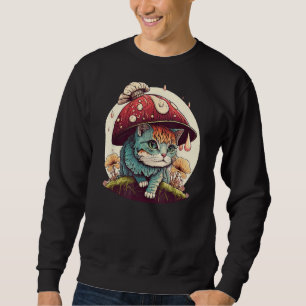 Cottagecore Cat with Mushroom Hat, Cat, Cats Sweatshirt