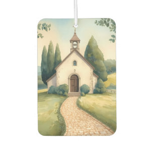 Cottagecore Chapel Path Pastel Landscape Air Freshener