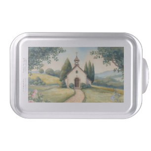Cottagecore Chapel Path Pastel Landscape Cake Pan