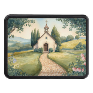 Cottagecore Chapel Path Pastel Landscape Hitch Cover