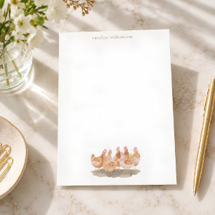 Cottagecore Chickens Cute Personalized Stationery Note Card
