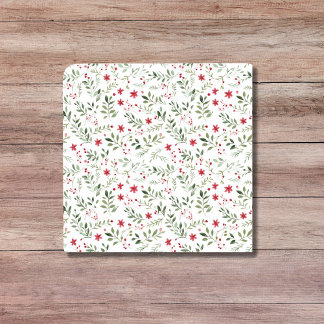 Cottagecore Christmas Floral Minimalist Pattern Ceramic Tile