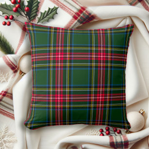 Cottagecore Classic Tartan Plaid Red Green n Blue Throw Pillow