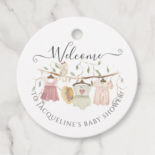 Cottagecore Clothes Pink Dress Girl Baby Shower Favor Tags