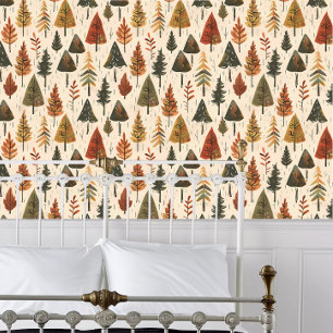 Cottagecore Colorful Funky Trees Wallpaper