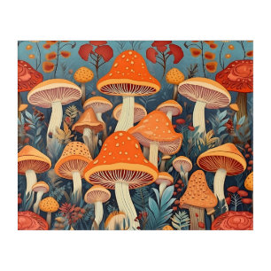 Cottagecore Colorful Mushrooms Acrylic Print