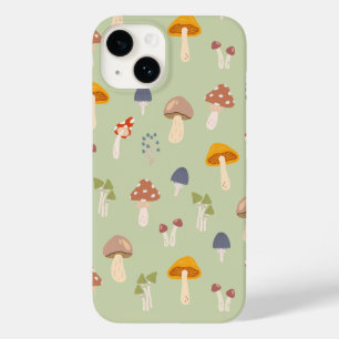 Cottagecore Colorful Mushrooms Pattern Case-Mate iPhone 14 Case