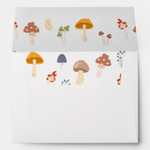 Cottagecore Colorful Mushrooms Pattern Envelope