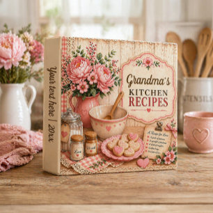 Cottagecore Country Floral Grandma's Recipes 3 Ring Binder
