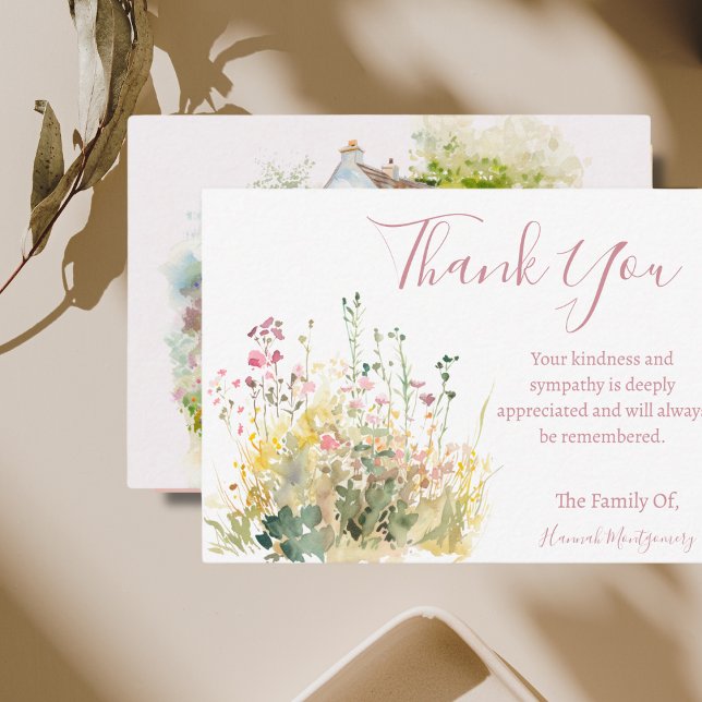 Cottagecore Country Sympathy Thank You Card (Creator Uploaded)