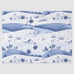 Cottagecore Countryside Toile Pattern Tissue Paper