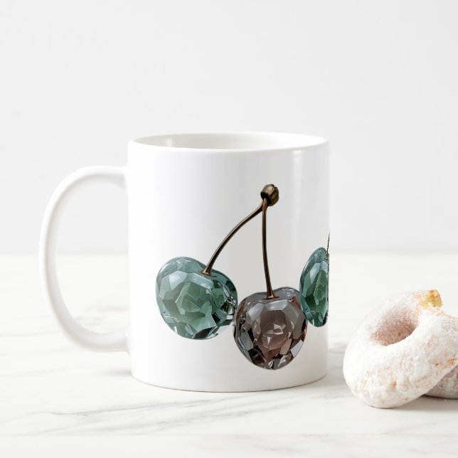 Cottagecore Crystal Cherry Mug - Gemstone  (With Donut)