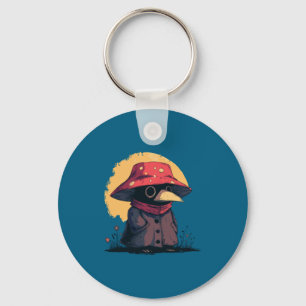 Cottagecore Cute Chubby Plague Doctor Mushroom Hat Keychain