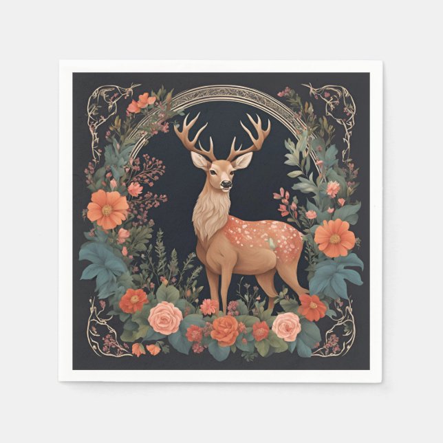 Cottagecore  Cute Deer Napkins (Front)