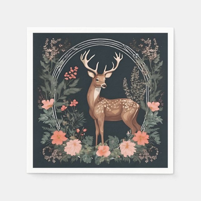 Cottagecore  Cute Deer Napkins (Front)