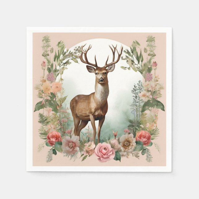 Cottagecore  Cute Deer Napkins (Front)