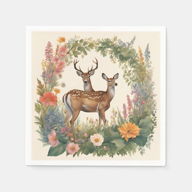 Cottagecore  Cute Deer Napkins (Front)