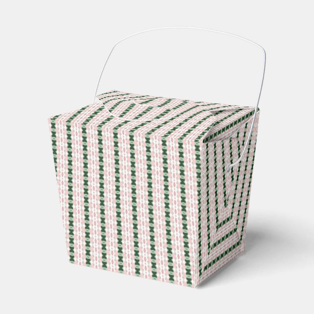 Cottagecore Cute Festive Christmas Stripe Pattern Favor Boxes (Front Side)