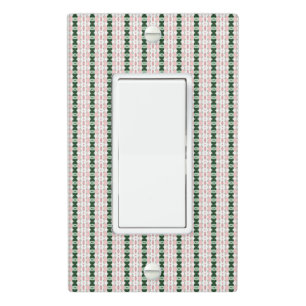 Cottagecore Cute Festive Christmas Stripe Pattern Light Switch Cover