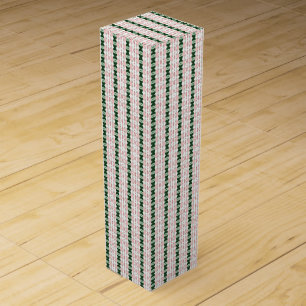 Cottagecore Cute Festive Christmas Stripe Pattern Wine Box