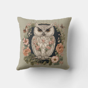 Cottagecore Cute Owl Throw Pillow