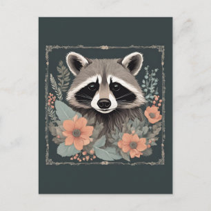 Cottagecore Cute Raccoon Postcard