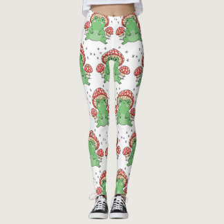 cottagecore cute toad and mushrooms leggings