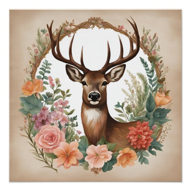 Cottagecore Deer Poster (Front)