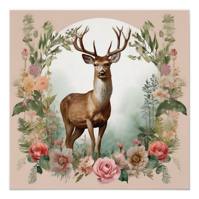 Cottagecore Deer Poster (Front)