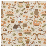 cottagecore easter bunny rabbit beige fabric