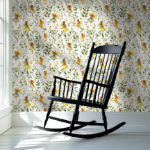 Cottagecore Fairies Yellow Green Floral Pattern