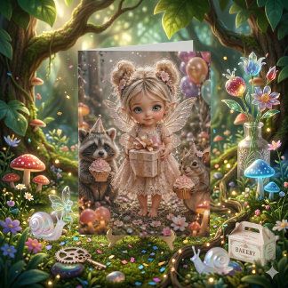 Cottagecore Fairy Girl's | Color Me Birthday Card