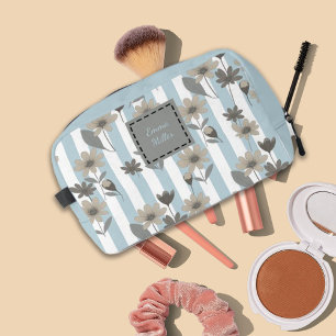 Cottagecore Fall Blossoms Custom Name Cosmetic Bag