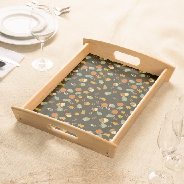 Cottagecore Fall Pattern  Serving Tray (Front)