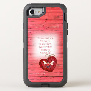 Cottagecore Faux Red Wood Heart Orange Bee Bible OtterBox Defender iPhone SE/8/7 Case