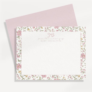 Cottagecore floral border nursery note card