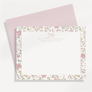 Cottagecore floral border nursery note card