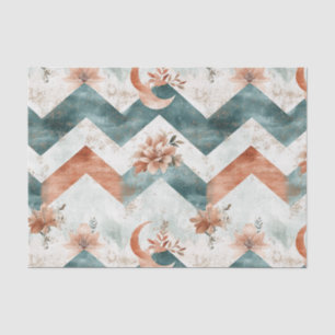 Cottagecore Floral Chevron Moon Pattern Tissue Paper