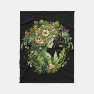 Cottagecore Floral Mother Earth Hippie Nature Eart Fleece Blanket