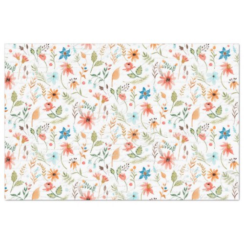 Cottagecore Floral Wildflower Fall Leaf Foliage Tissue Paper