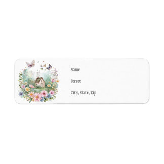 Cottagecore Floral Wreath and Cottage Label