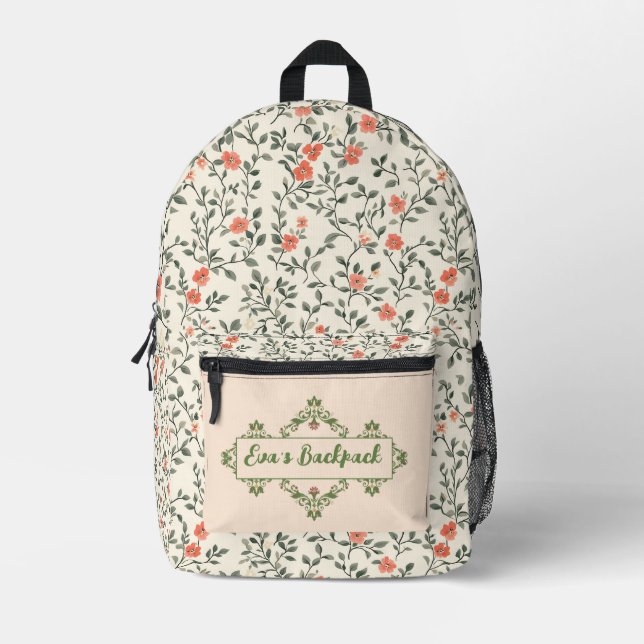Cottagecore Flower Garden  Printed Backpack (Front)
