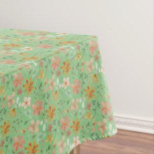 Cottagecore flower thanksgiving green tablecloth