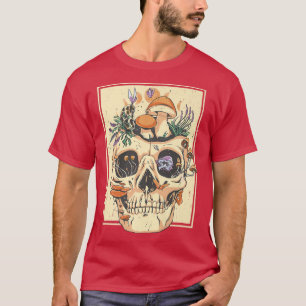 Cottagecore Flowers Vintage Skeleton Mystical  T-Shirt