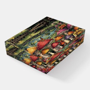 Cottagecore Forest Scene   Whimsical Mushrooms Paperweight