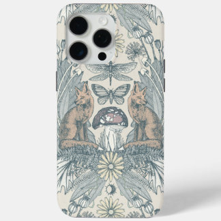 cottagecore fox damask off white iPhone 15 pro max case