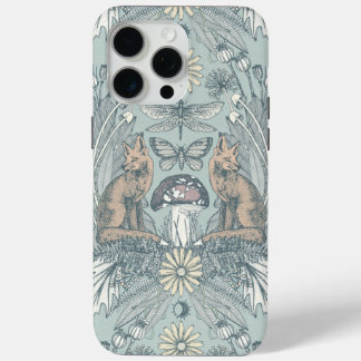 cottagecore fox damask pale opal iPhone 15 pro max case