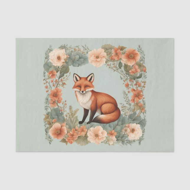 Cottagecore Fox Decoupage Tissue Paper (Front)