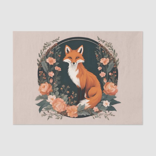 Cottagecore Fox Decoupage Tissue Paper (Front)